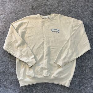 Mayfair The Label Cream Trendy Viral Minimalist Branded Crewneck Sweatshirt OS
